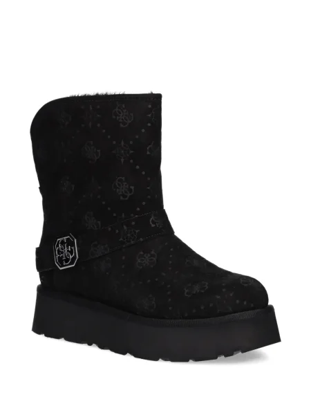 Cizme scurte Guess din piele de căprioară negru