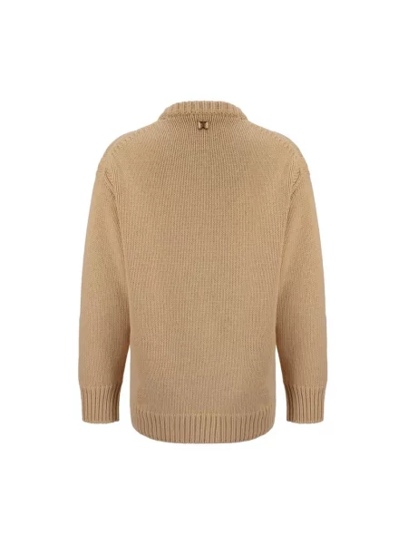 Sweter Chloe z kaszmiru z kołnierzem beżowy