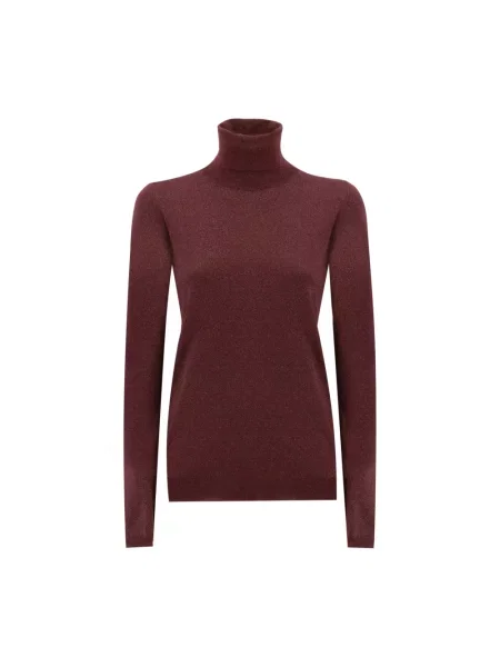 Sweter z golfem Brunello Cucinelli z kaszmiru klasyczny czerwony