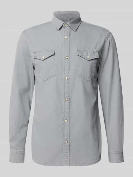 Koszula jeansowa o kroju regular fit z na piersi model ‘ESHERIDAN’ Jack & Jones