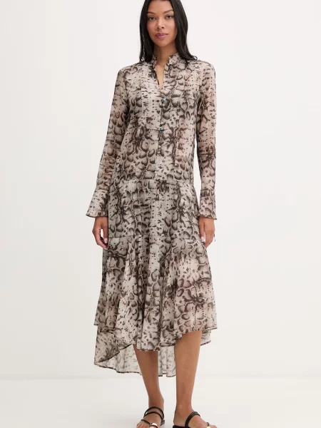 Pinko rochie evazată din bej