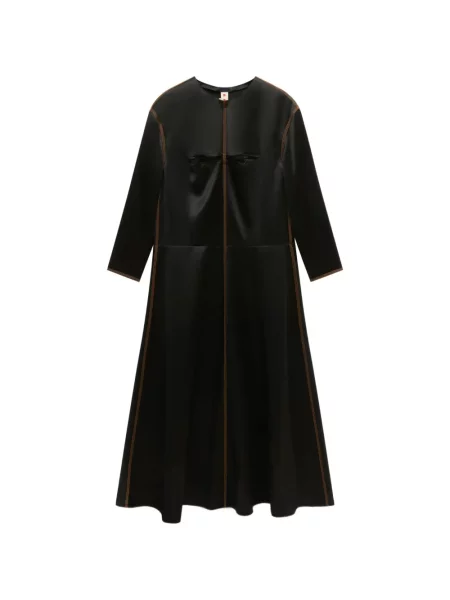 Lung rochie Marni din satin cu mâneci lungi negru