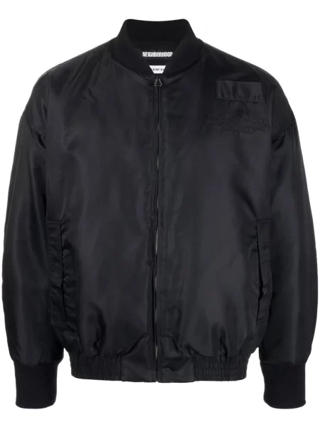 Geacă bomber Neighborhood cu broderie negru