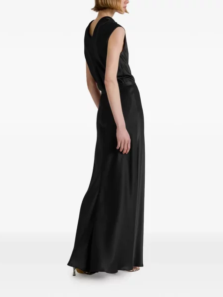 Fustă Alberta Ferretti cu talie înaltă din satin negru