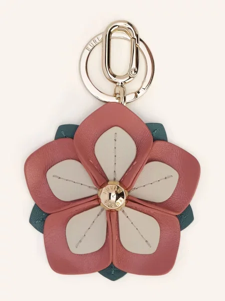 Furla Přívěsek Na Tašku Hibiscus starorůžová / zlatá zelená