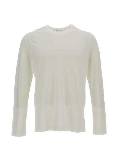 Tricou Zanone cu mâneci lungi cu decolteu rotund lung alb