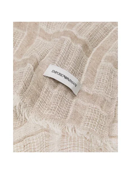 Lniana szal Emporio Armani beżowa