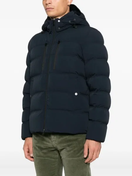 Geacă Woolrich cu glugă albastru