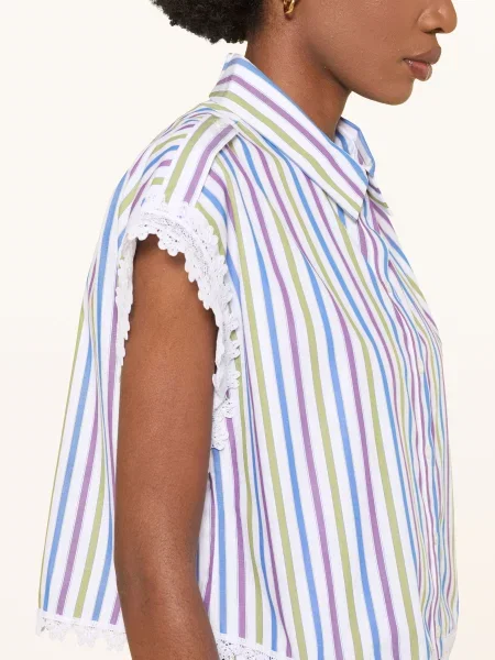 Claudie Pierlot Bluzka Z Koronką weiss biały