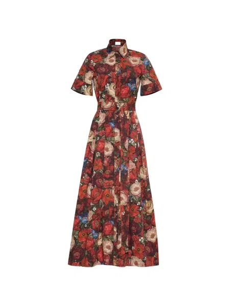Rochie Adam Lippes cu model floral cu imagine roșu