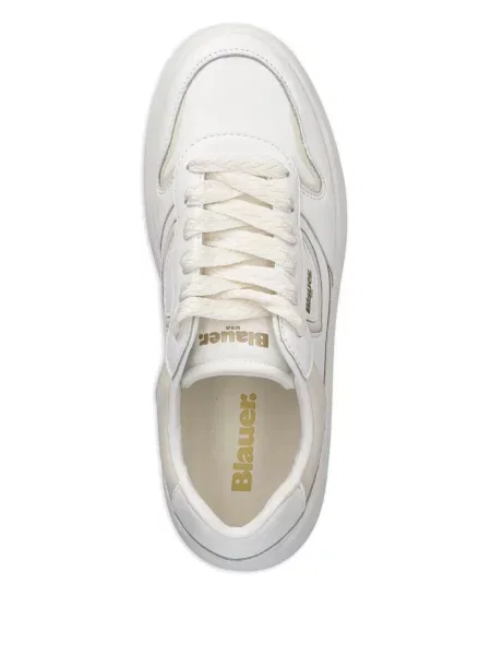 Sneakerși Blauer din piele alb