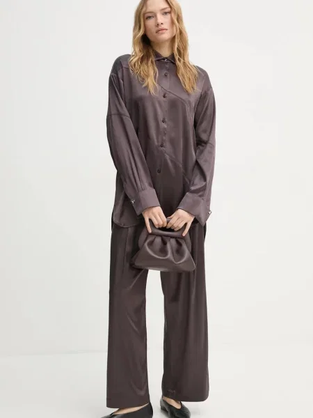 AERON koszula ABIGAIL relaxed z kołnierzykiem klasycznym brązowy