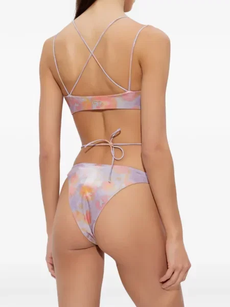 Gėlėtas raštuotas dirželis bikini Diesel violetinė