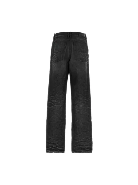 Jeansy straight leg Diesel czarne