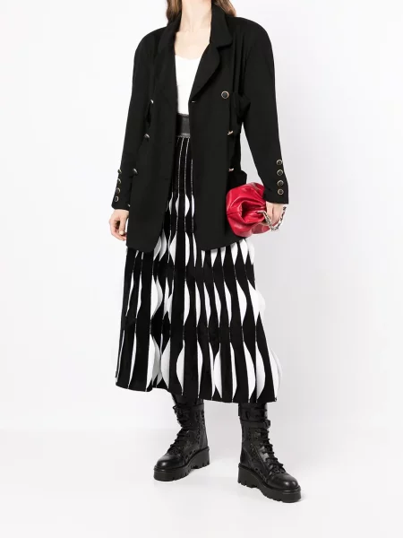 Kašmírová dvouřadá bunda Chanel Pre-owned černá