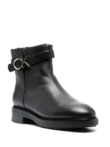 Cizme scurte Calvin Klein cu cataramă negru