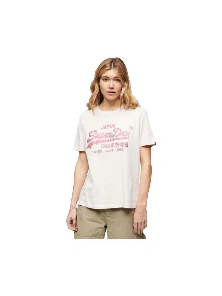 Tricou Superdry cu autograf roz
