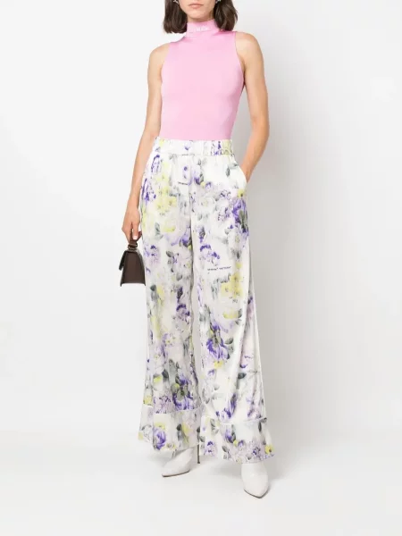 Gėlėtos raštuotos kelnės Off-white balta