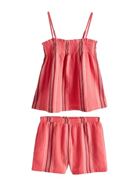 Next Costum cu pantaloni portocaliu pastel / roz pitaya / roz zmeură / vin roșu