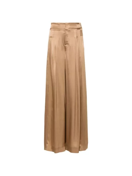Satynowe spodnie Alberta Ferretti brązowe