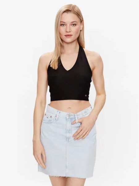 Топ Tommy Jeans черно