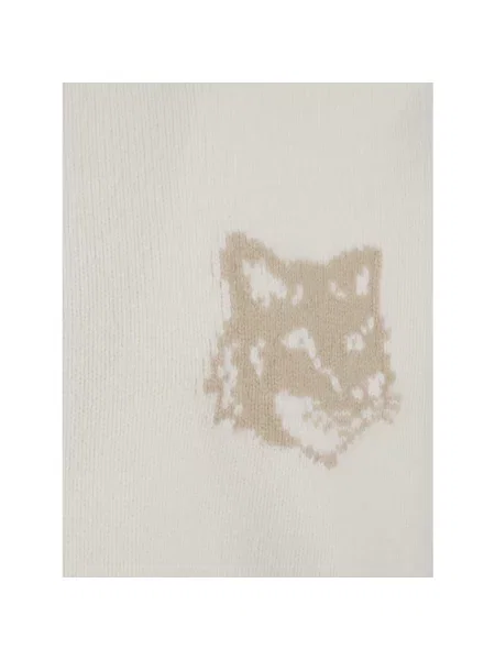Sweter Maison Kitsune wełniany beżowy
