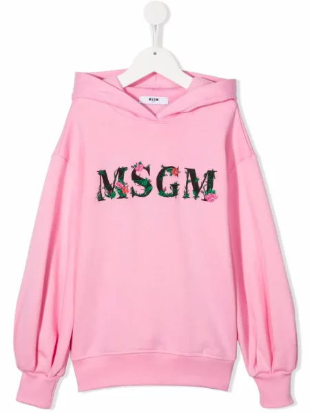 Bluza z kapturem dziecięca Msgm różowa