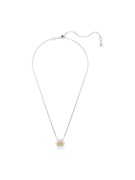 Naszyjnik Swarovski w kwiatki szary