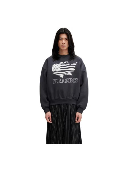 RHUDE Banner Crewneck bluza czarna