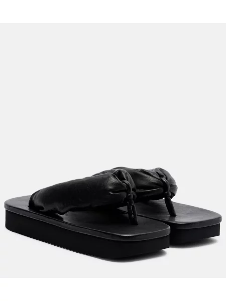 Chiloți tanga Rick Owens din piele negru
