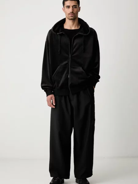 Велюровый свитер Y-3 с капюшоном