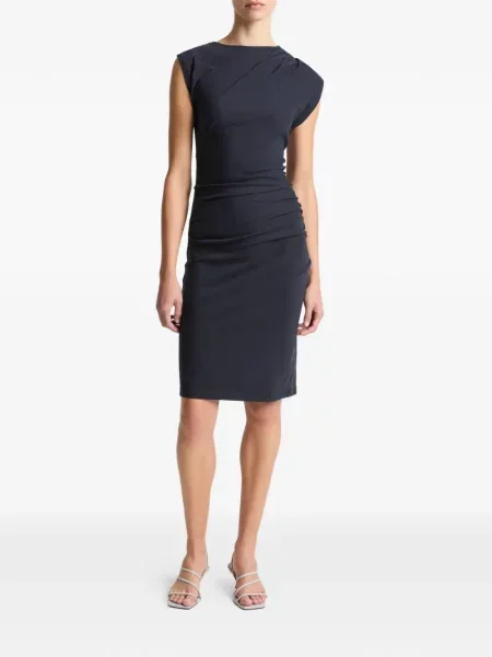 Udrapować sukienka midi Vince niebieska