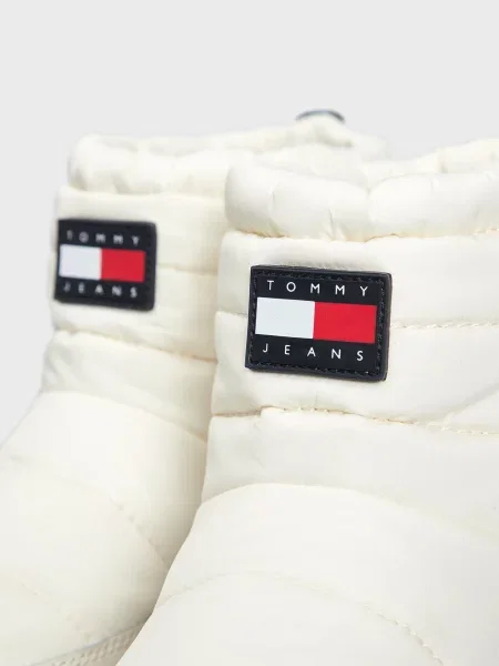 Утепленные дутики Tommy Jeans без каблука белые
