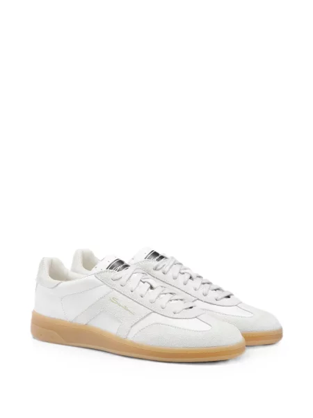 Sneakerși Santoni din piele alb