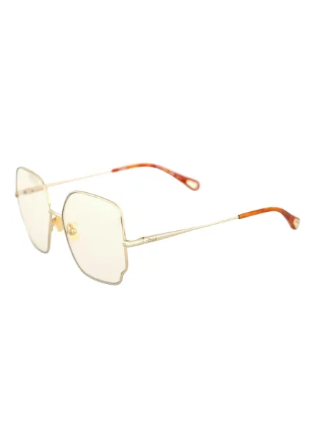 Ochelari de soare Chloé cu imprimeu geometric auriu