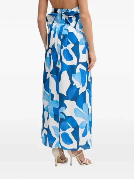 Fusta maxi Morgan cu model floral albastru