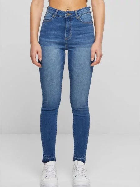 Skinny jeansy skinny Urban Classics niebieskie