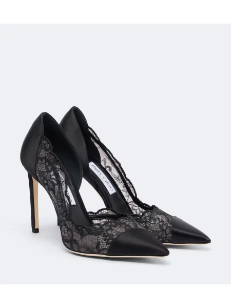 Pantofi cu toc Jimmy Choo din satin negru