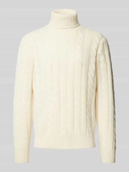 Polo Ralph Lauren sweter wełniany ciepły z golferm beżowy