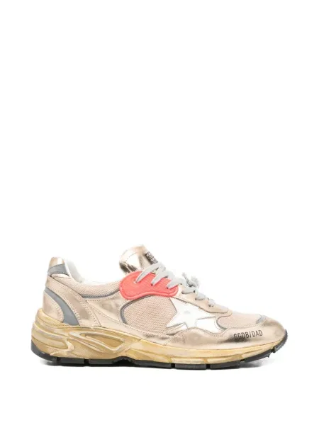 Sneakerși Golden Goose cu șireturi din dantelă auriu