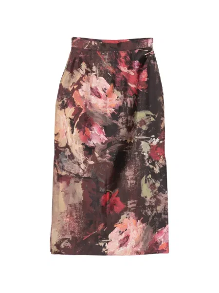 Gėlėtas raštuotas midi sijonas Antonio Marras raudona