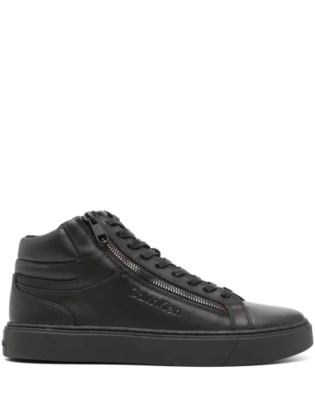 Sneakerși Calvin Klein din piele negru