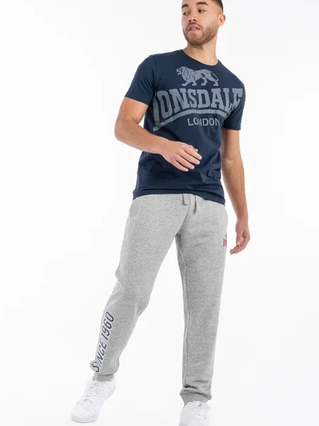 LONSDALE Pantaloni Virkie bleumarin / amestecat / alb natural gri