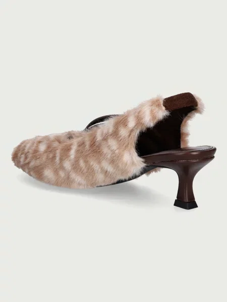 Alacsony sarkú szőrös félcipő Koi Footwear barna