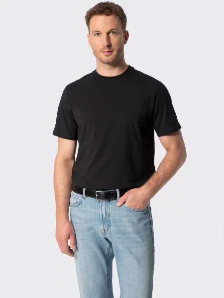 T-shirt z merceryzowaną bawełną czarny