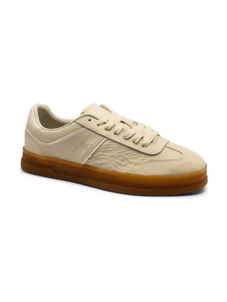 Tommy Jeans Sneakers tornacipő THE GREENWICH bőr hozzáadásával bézs