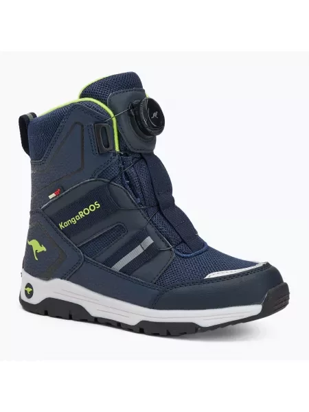 Śniegowce dziecięce KangaROOS K-MJ Hunter RTX FX dark navy / lime granatowe