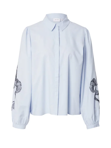 VILA Bluză VIVESTA albastru deschis negru