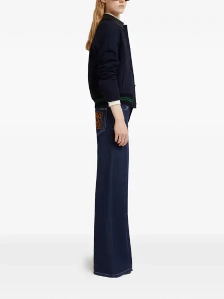Pantaloni Marni cu broderie albastru