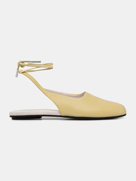 Calvin Klein balerini de piele BALLERINA SLING BACK LTH galben